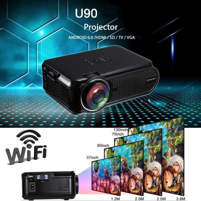 Vidéoprojecteur ONEMIX Bluetooth Wifi 1080p Home Théâtre Cinéma Full HD LED  Projecteur Portable 300 - Noir - Cdiscount TV Son Photo