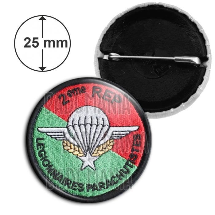 Badge 25mm Legion Etrangere Noir Kepi Blanc Pins Bouton Epinglette 