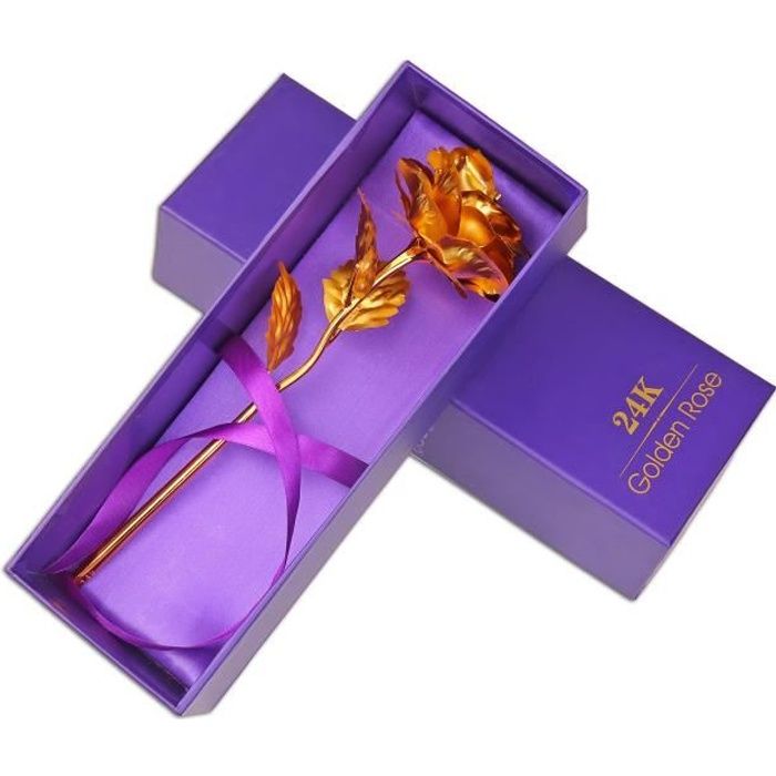 Journee Cadeau Golden 24k Or Plaque Rose Mere Rose Fleur Pour L Anniversaire De L Amie De Maman Cadeaux Anniversaire Cadeau Box Cdiscount Maison