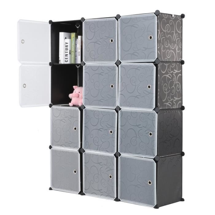 Armoires Etageres Plastique 12 Cubes Meuble Rangement Chambre