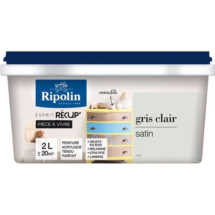 RIPOLIN Peinture de Rénovation Toutes Pièces - Gris Clair Satin, 2L - Achat  / Vente peinture - vernis Peinture rénov Gris clair 2 L - Cdiscount