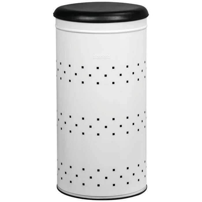 ROSSIGNOL Panier à linge Lina - 45 L - H 63 cm - Blanc