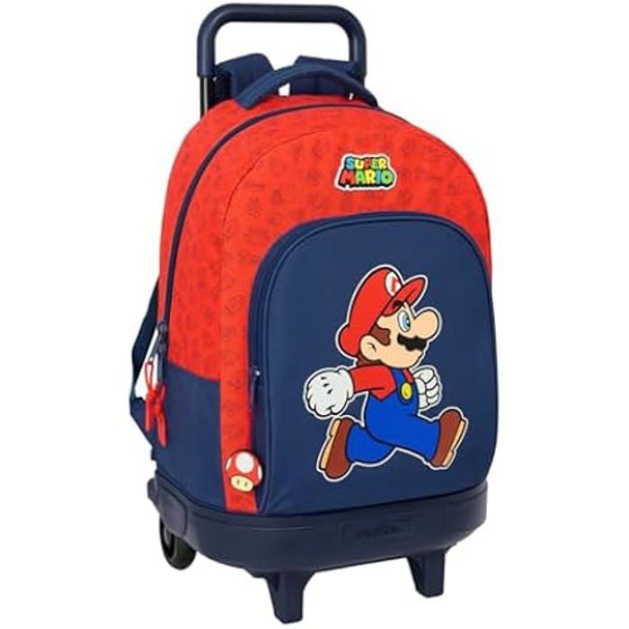 Sac de Sport Mario pour Enfant Bleu Rouge - Sac de Voyage Compatible avec Super Mario Léger Résistant pour Garcon Ecole - Sac a Main à Bandoulière Piscine Danse Gym Football Garçon