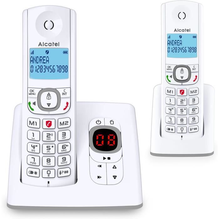Amplicomms BigTel 1502 Duo – Téléphone DECT Grosses Touches, 2 Combinés, Son Amplifié +35dB, Sonnerie 90dB, Blocage Appels !