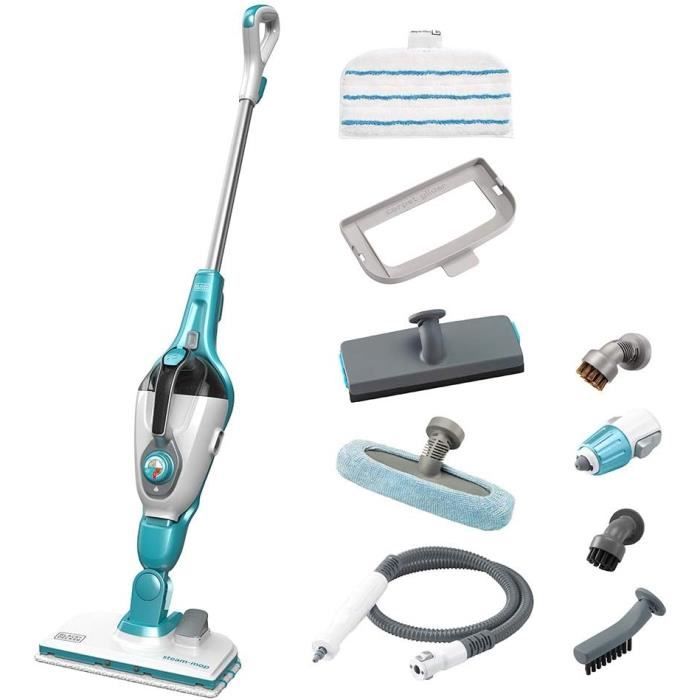 Avalla T-5 1300w 7 Accessoires 1300W - Nettoyeur Haute Pression Avec 7 Accessoires, Élimine 99,9% Des Bactéries - Mode Portable Combi-Clean Balai Vapeur Avalla T-5