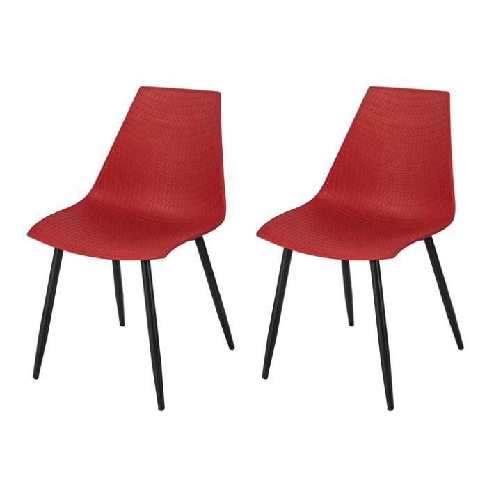 SoBuy® FST60-HG x2 Lot de 2 chaises de Salle à Manger Cuisine Salle à Manger Bureau Salle de Salon Chaises Plastique Dossier de Chaise avec Pieds en métal W45 x D53 x H78cm