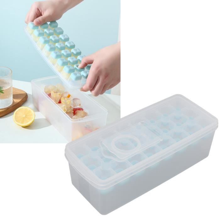 Bac à Glaçons En Silicone Avec Couvercle, Moules Empilables