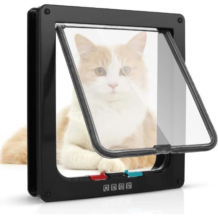 Chatière 4 Voies à Fermeture Magnétique GOEDCH - Porte Pour Chat Silencieuse, Installation Facile Porte/Mur - 3