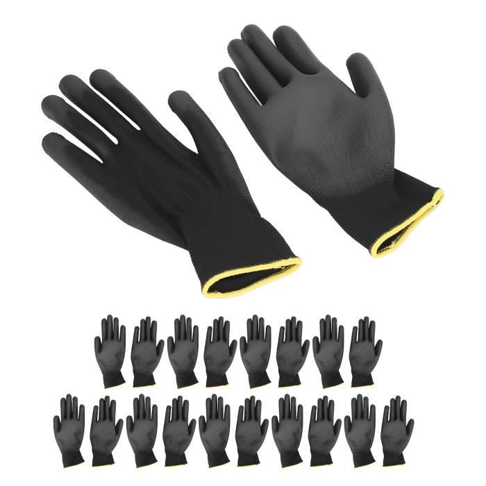 Gants de sécurité 10 paires de gants de travail enduits de PU antistatiques et nylon 9L-SURENHAP