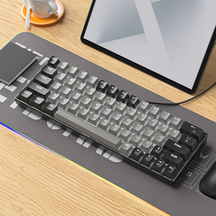 Clavier QWERT TD® double couleur 87 touches clavier mécanique Type-C USB filaire arbre silencieux jeu claviers échangeables à chaud
