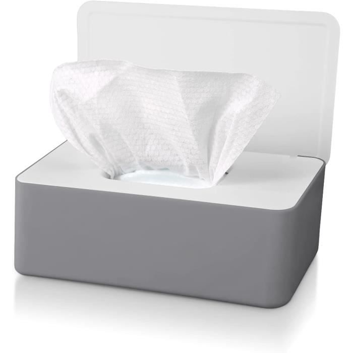 URFEDA Boîte à Lingettes Humides, Rangement Boite De Mouchoirs En Papier, Distributeur De Lingettes Humides Avec Couvercle, Boîtes à Lingettes Bebe, Distributeur De Lingettes Pour Maison Bureau