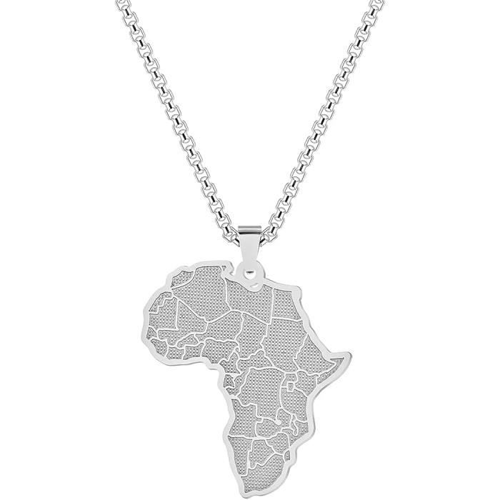 Joli Pendentif Médaille Carte De L'Afrique – Qualité Pro, Sans Boîte