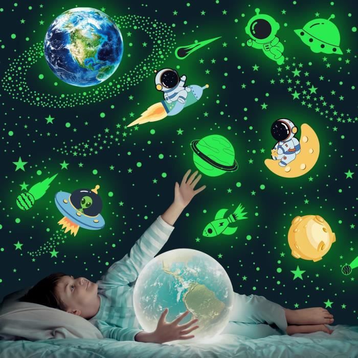 Autocollant Vinyle Déco 'Scène De Forêt Lune OVNI' V1 - Design Rétro Pour Voiture, Mur