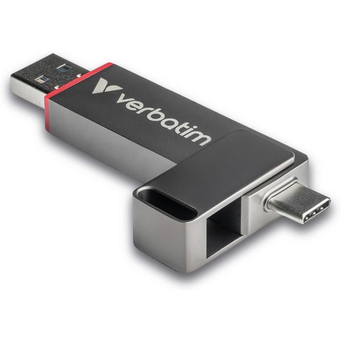 Clé USB - VERBATIM - Dual QuickStick - 256Go - USB-A/C 3.2 - Gris