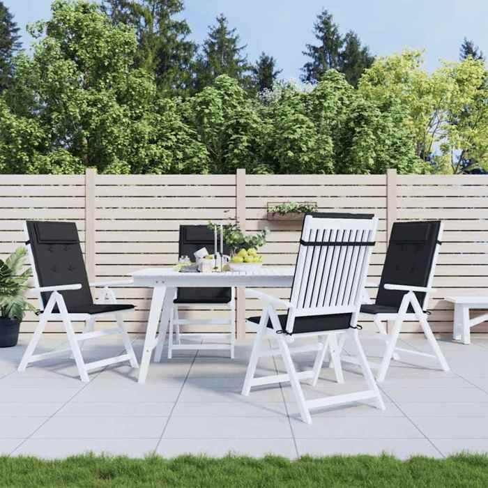 vidaXL Lot de 4 Coussins de Chaise à Dossier Haut Galette de Siège Imperméable Coussin dExtérieur Anti glissement Jardin 377615 - vue 2