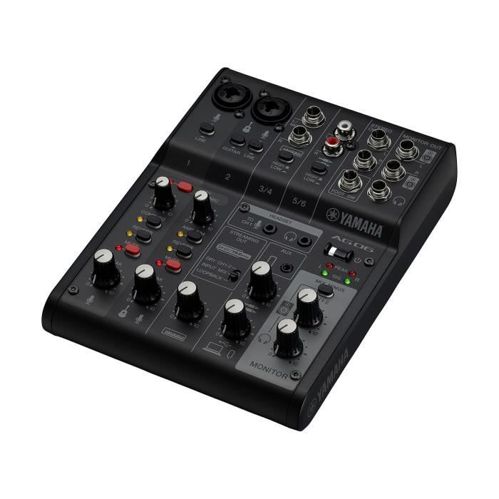 Yamaha AG06MK2 - Noir - Interface audio et table de mixage pour streamer (Windows / Mac)