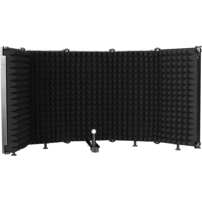 Bouclier d'isolation de microphone pliable professionnel à 3 panneaux