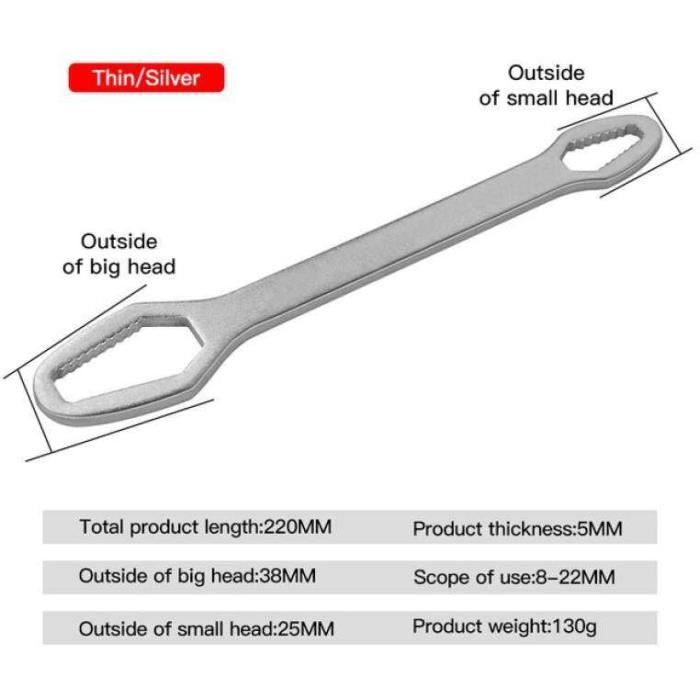 CLB005 Clé à Bougies Et Écrous Multifonction 17x21mm Avec Tournevis Plat Intégré Pour Tronçonneuse - Outil Entretien Motoculture