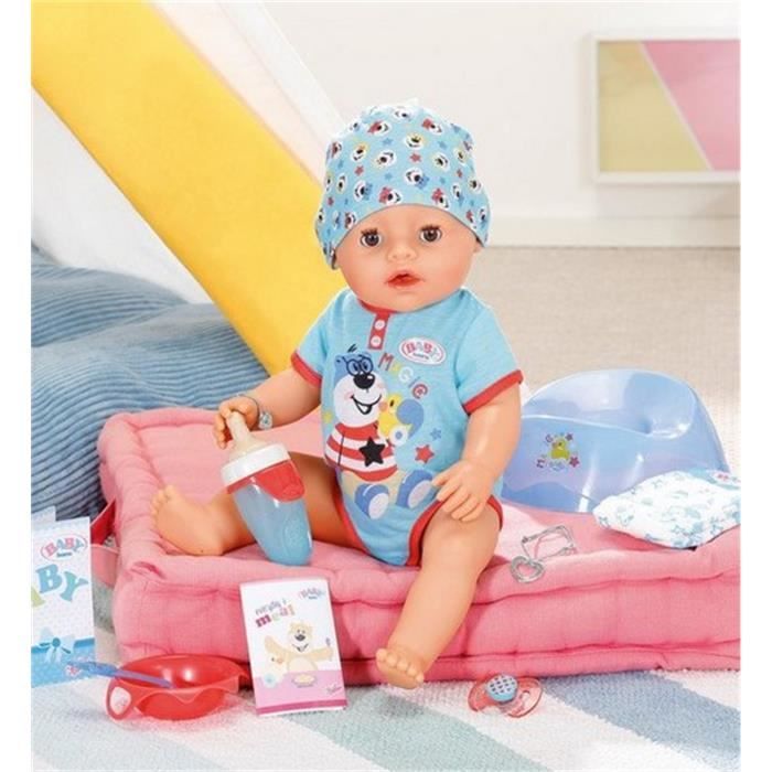 BABY BORN - Magic Boy - Poupée bébé garçon avec 11 accessoires - Mange dort pleure et utilise le pot - 43cm - dès 3 ans