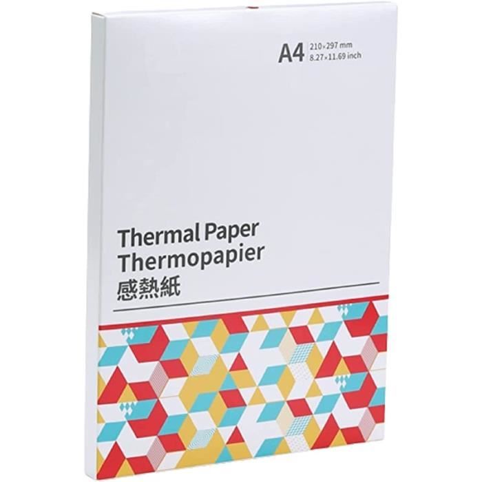 Thermopapier A4-200 Blatt papier thermique - Papiers thermique -  Compatibile avec phomemo and M08F Imprimantes portables