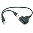 USB 2.0 vers SATA Serial ATA 22P Adaptateur câble 2,5 'HDD SSD Laptop Hard Drive HDD disque dur-1