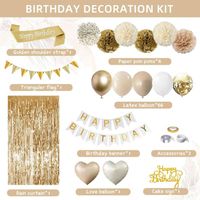 Decoration Anniversaire Fille Femme, Ballons Anniversaire Beige Or