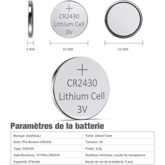 Pile CR2430 3V Energizer au lithium par 10 - Cdiscount Jeux - Jouets