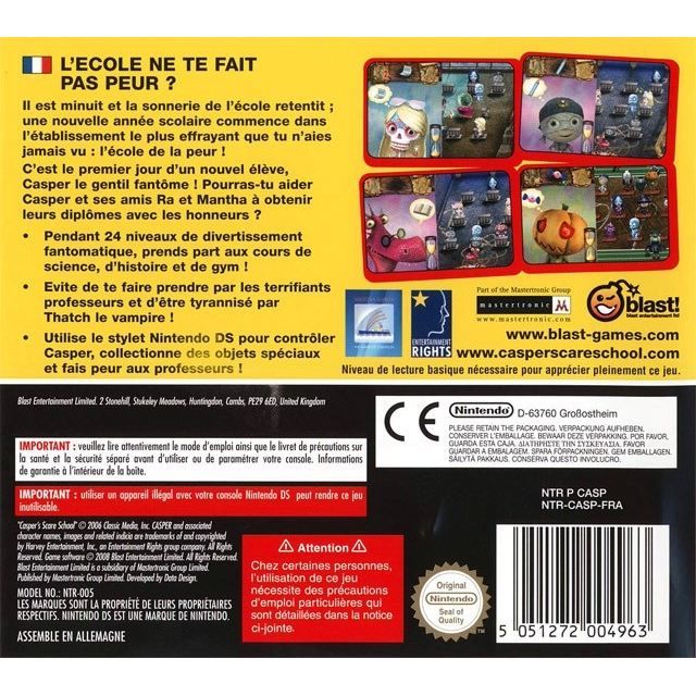 Jeu PS2 Rare Et Complet : Casper à L'École Des Fantômes - État Comme Neuf (TBE)