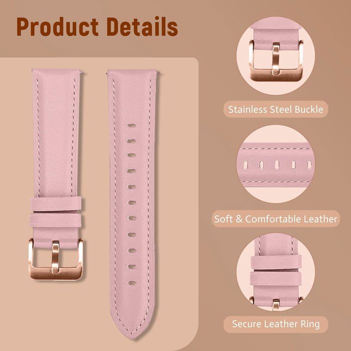 Bracelet De Montre En Cuir Microfibre Avec Boucle Magnétique Fine De 20 Mm Pour Amazfit GTR Mini