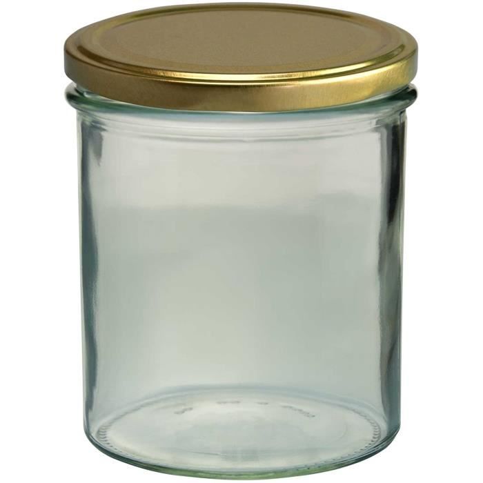 100 Pots Confiture 230ml Avec Couvercles Dorés - Verre Transparent, Ø8.2cm - Pour Conserves, Cadeaux