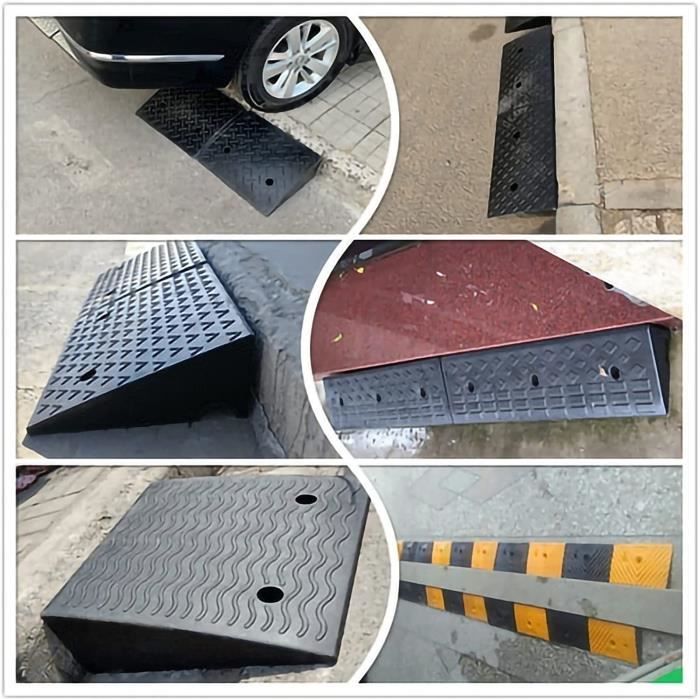 Rampe Trottoir Caoutchouc 45mm - Haute Densité 8 Tonnes - Pour Voiture, Fauteuil, Poussette