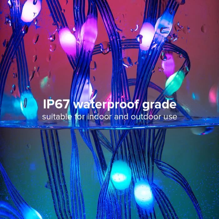 Guirlande lumineuse LED à couplage pour l'extérieur IP67, 10 m sans câble,  blanc chaud