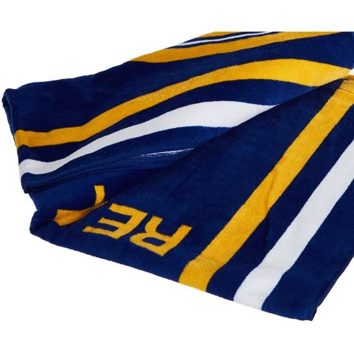Accessoire Supporter Serviette De Bain Real Madrid 70x140cm Rayures Bleues Et Logo Officiel H 996392
