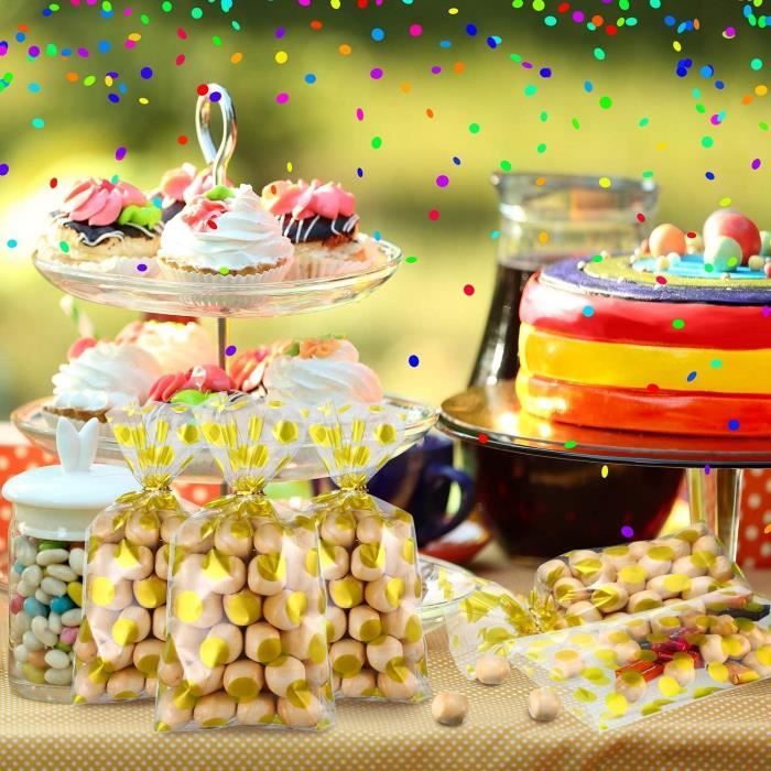 100Pcs Cellophane Sac pour Biscuits, gâteaux, Chocolat, Bonbons, Snack, Sacs  de fête d'anniversaire - Cdiscount Au quotidien