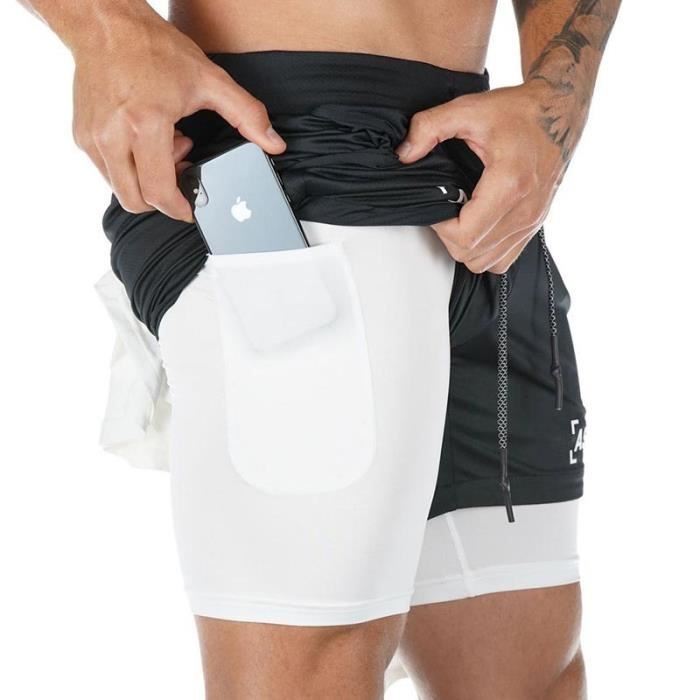 Short De Sport Homme Respirant - Taille élastique Cordon - Séchage Rapide