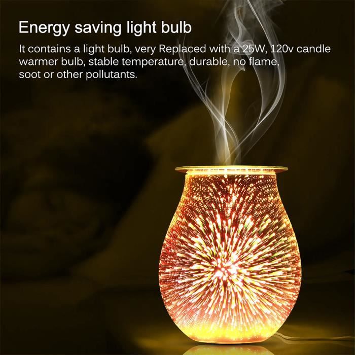 Brûleur à Mazout électrique En Verre De Rotin Tissé Chauffe-bougie De Fondeur De