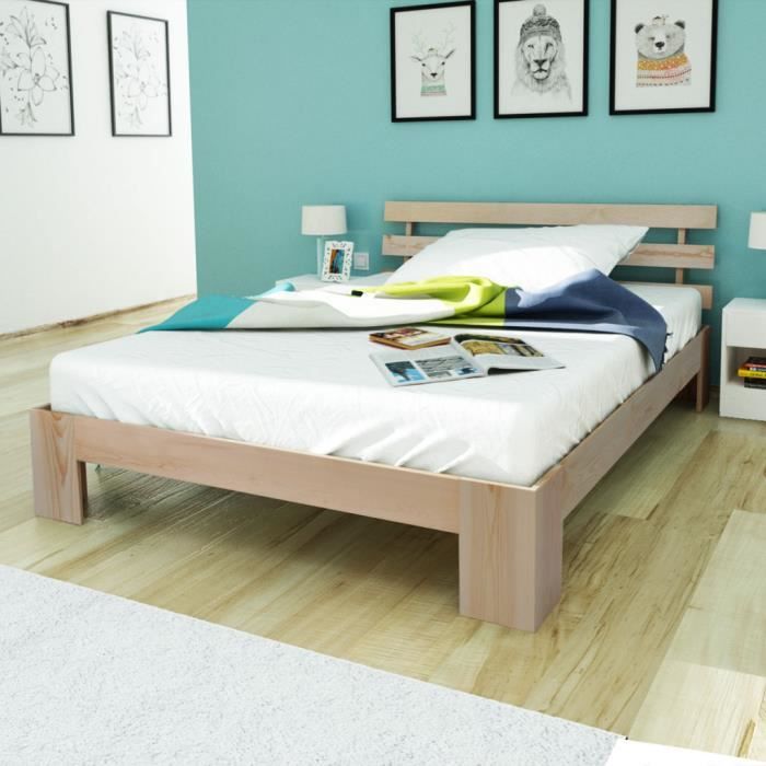 Vidaxl cadre de lit pour enfant blanc 2x(70x140) cm bois de pin massif  VIDAXL Pas Cher 