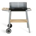 LIVOO Feel good moments - Barbecue charbon finition bois - Gris - Barbecue charbon finition bois-2