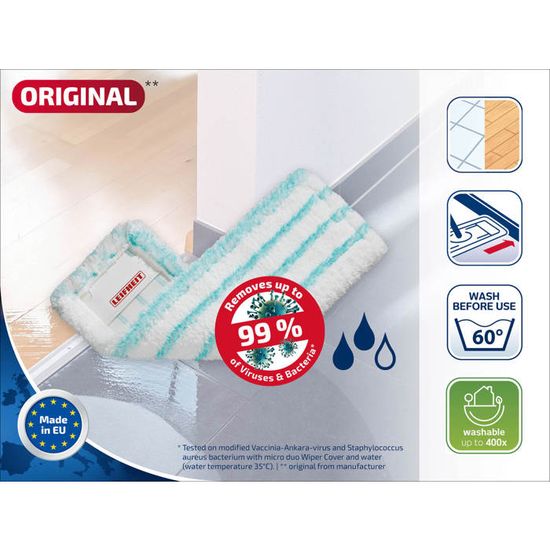 2 Têtes Serpillière Microfibre Leifheit - Recharge Pour Profi XL Micro Duo/Cotton Plus (48x16.5cm)