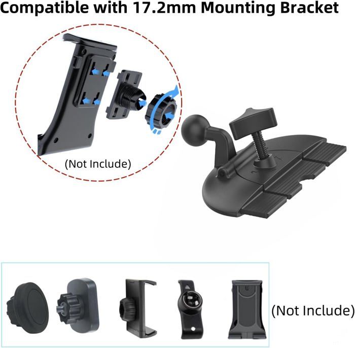 Support Voiture à Ventouse Pour écran CarPlay/GPS - Rotation 360°, Compatible 7 à 10 Pouces, Fixation Tableau De Bord