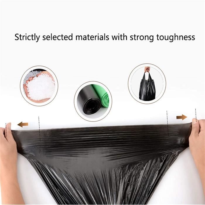 15 Sacs Poubelle 240L Ultra Résistants 70µ - Noir - LDPE - 110x125cm - Pour Déchets Ménagers Et Jardin