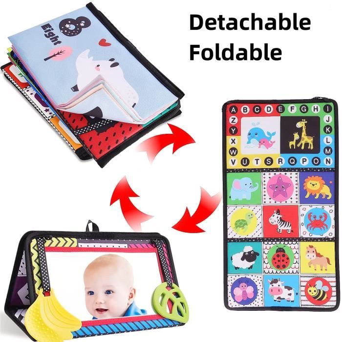 Miroir Montessori pour bébé - Eveil sensoriel - Livre en tissu