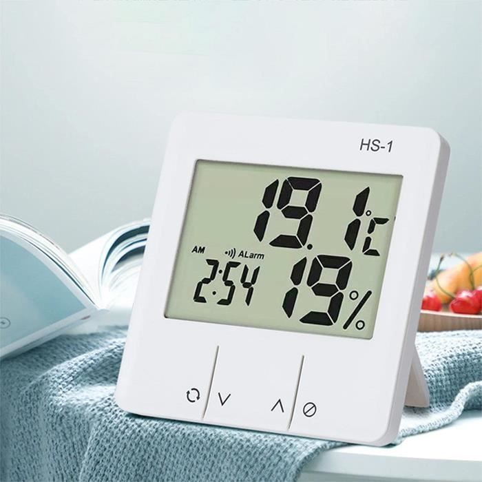 Thermomètre et hygromètre d'intérieur numérique grand écran LCD