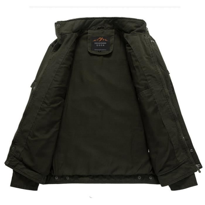 Veste Homme Mi-saison Style Militaire Cargo - Coupe Décontractée, Poches Multiples | Pour Look Urbain Ou Sorties Plein Air, Coupe Ample - 9
