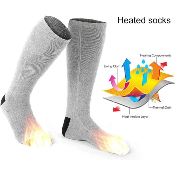 Welwoos Chaussettes Chauffantes pour Hommes Femmes, Chaussettes hiver  chaudes thermique extra épaisses,Chaussettes de ski chaudes pour hommes, Chaussettes cadeaux de Noël(Gris/Noir,36-42) : : Mode