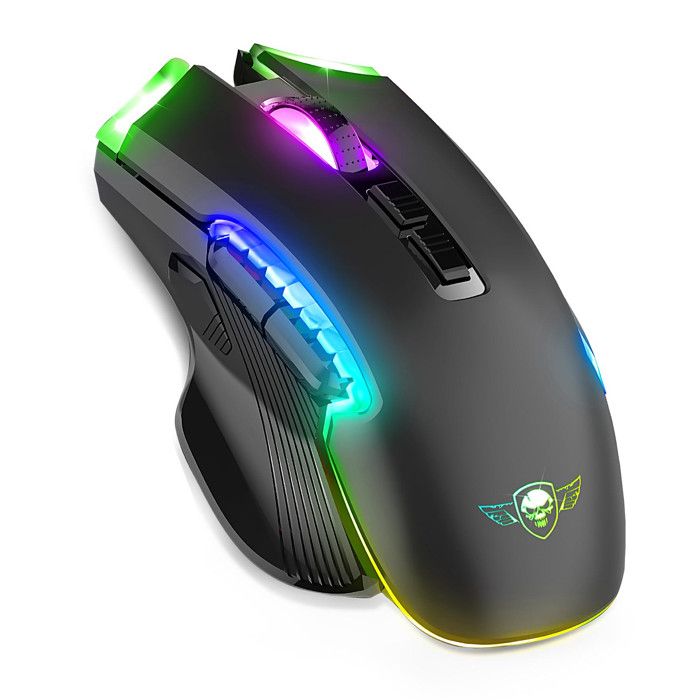 SPIRIT OF GAMER Mouse Gaming Wireless ELITE M70 – 8 Pulsanti Programmabili, Retroilluminazione RGB, Sensore Ottico 4800 DPI, Batteria 600 MAh, Ergonomico Con Poggia Pollice - 2