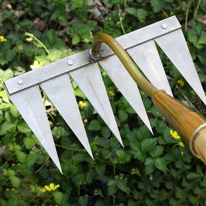 Râteau De Désherbage 8 Dents En Acier – Multifonction Pour Jardin, Outil Solide Pour Ameublir Et Désherber