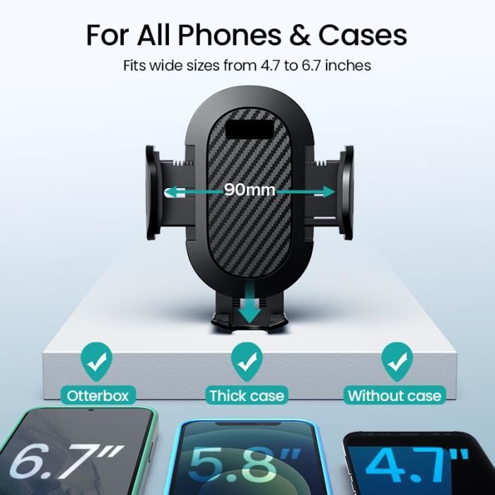 Noir - OlPG-Support de téléphone à ventouse pour voiture, Pour iPhone X  Samsung S10
