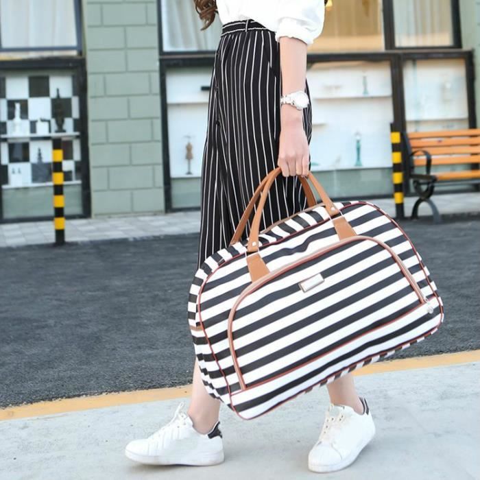 Comme image Sac Polochon de Voyage en Cuir PU pour Homme et