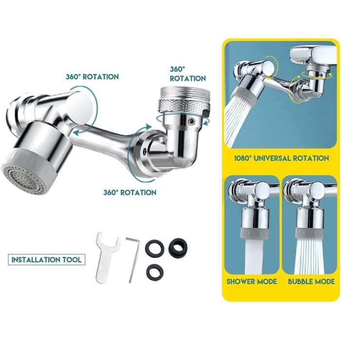 Rallonge De Robinet Multifonction Blanche – Pour Laver Animaux, Cheveux, Vaisselle – Adaptable